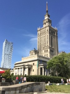 The Palace of Culture and Science in Warsaw, built during Stalinist times. 