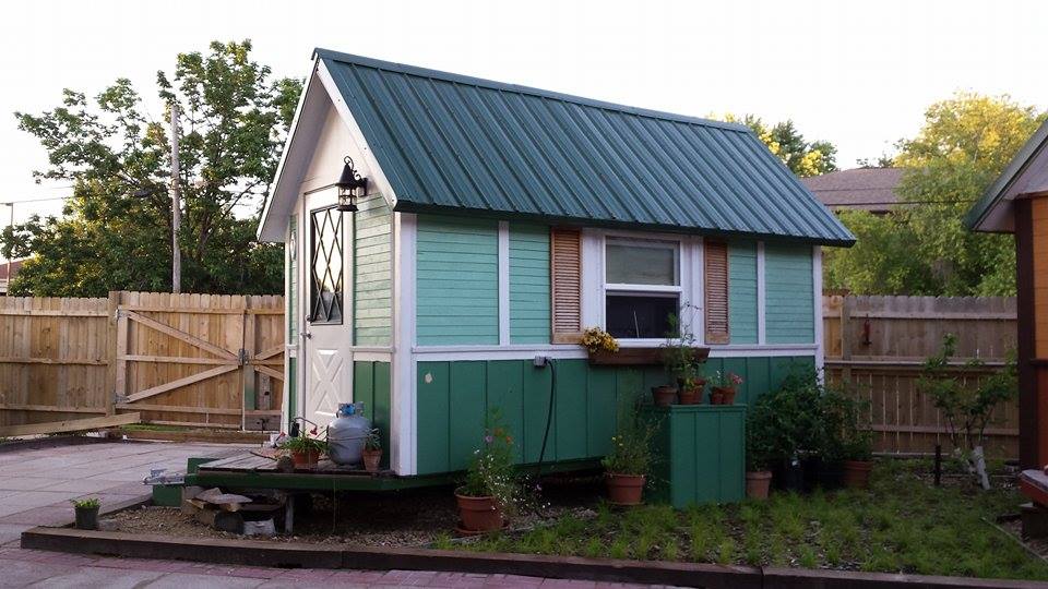 The first Tiny House parked on the OM main street.
