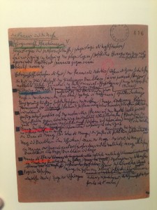 Here is an example of Benjamin's handwritten notes published in the book, Walter Benjamin's Archive