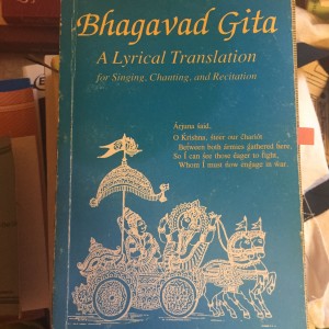 The Bhagavad Gita is a famous Hindu text, considered to contain the essence of Vedanta and the other parts of the Vedas as well. This is one of my favorite translations 