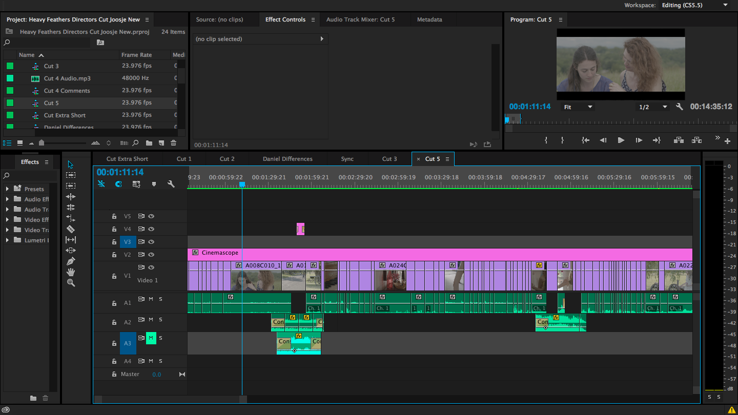 screenshot of video editing