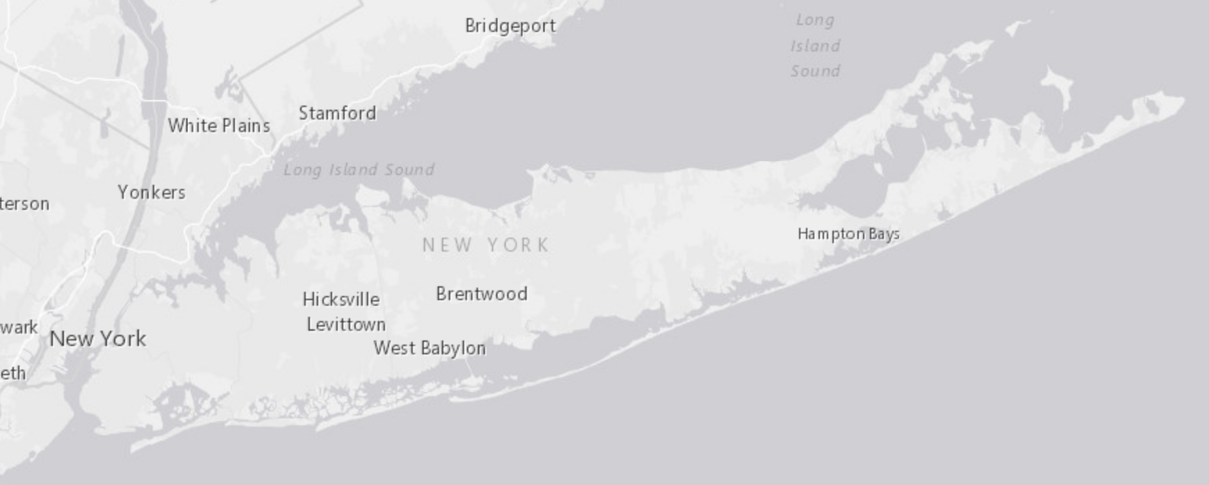 B&W map of Long Island