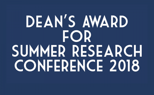 Dean's Award For Summer Research Conference 2018