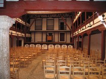 Chairs lined up in a theater, Corral de Comedias at Almagro
